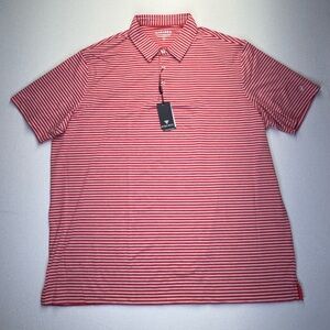 Maelrig NWT Size 3XL Performance Golf Polo short sleeve red, white striped